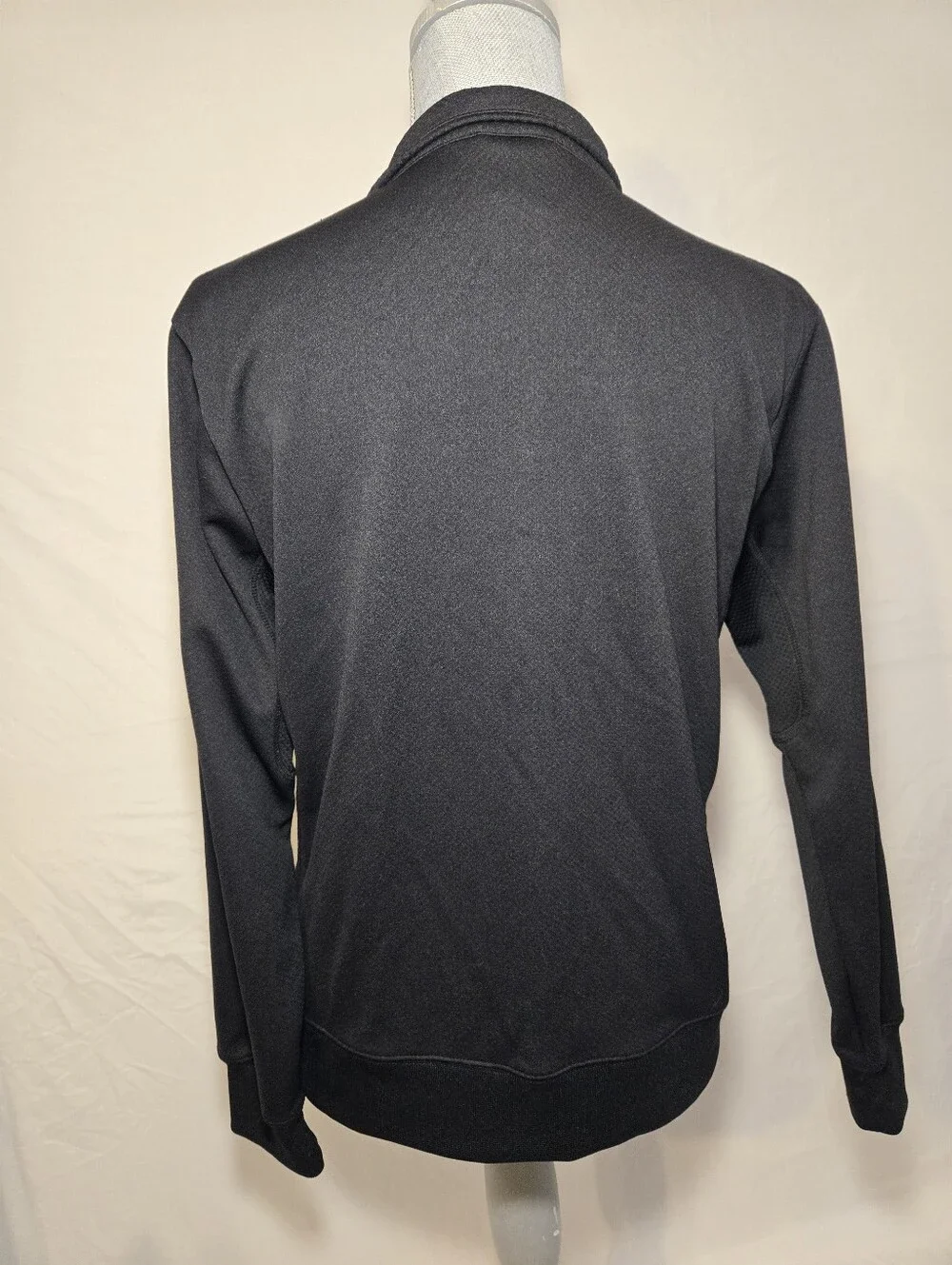 NIKE US Womens Size XL Front Full Zip Black White NIKE Dri-Fit Sleek Gym Look